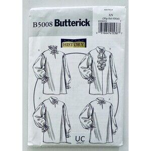 Adult Historical Butterick 5008 Renaissance Steampunk Shirt Pattern XL -XXX UC